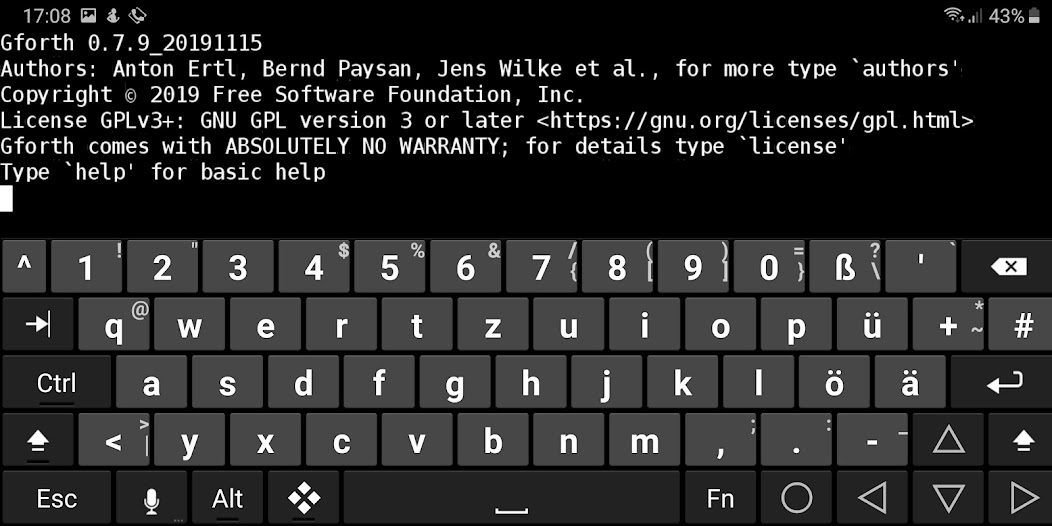 gforth - GNU Forth for Android