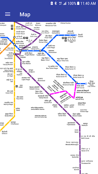 Delhi Metro Nav Fare Route Map