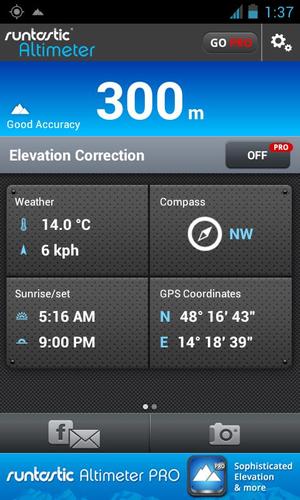 Runtastic Altimeter, Weather & Compass App