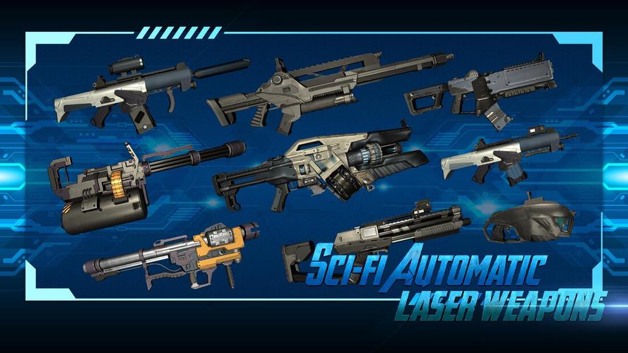 Sci-fi automatic laser weapons