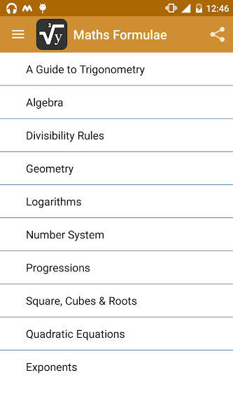 Maths Formula Reference