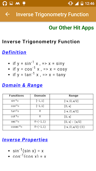 Maths Formula Reference