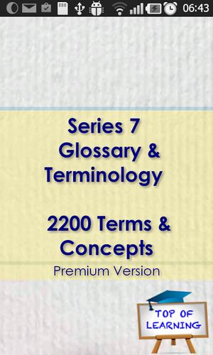 Series 7 Glossary & Concepts