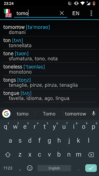 Italian-English offline dict.