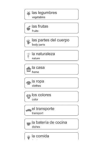 Learn and play Spanish words