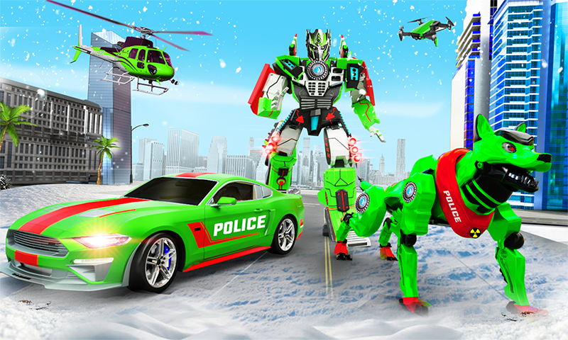 Police Robot Dog Car Transform