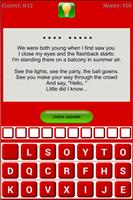 Game Quiz Lyrics Taylor Swift