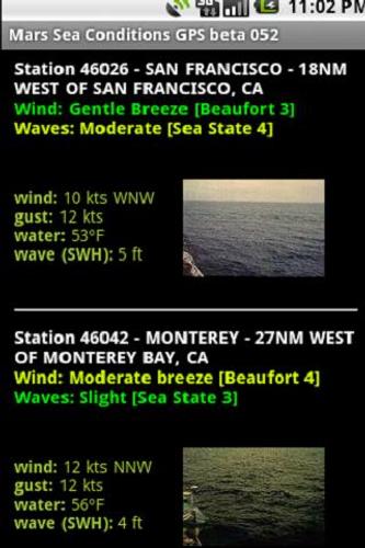 Mars Sea Conditions GPS