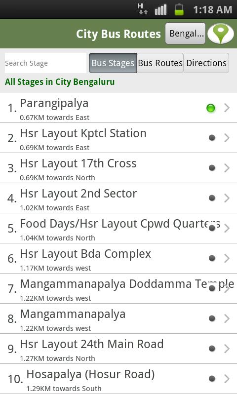 India City Bus routes