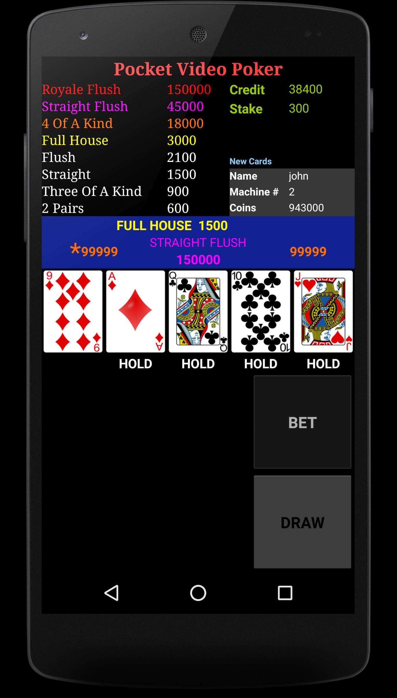 Pocket Video Poker