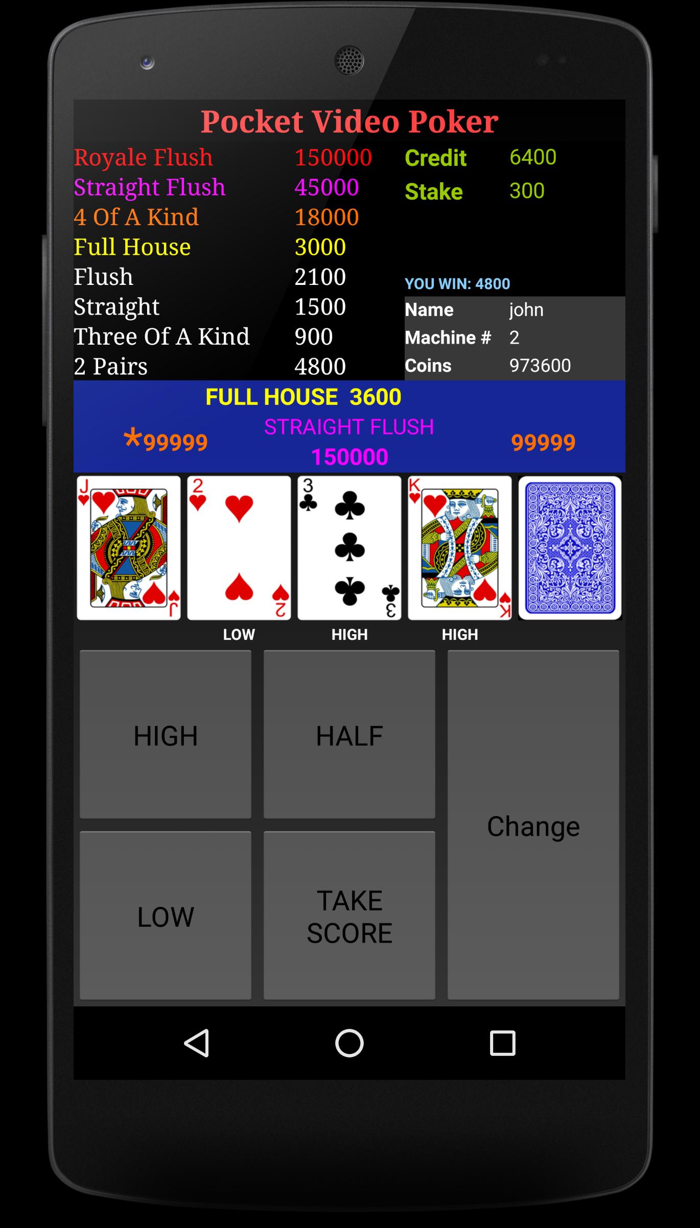 Pocket Video Poker