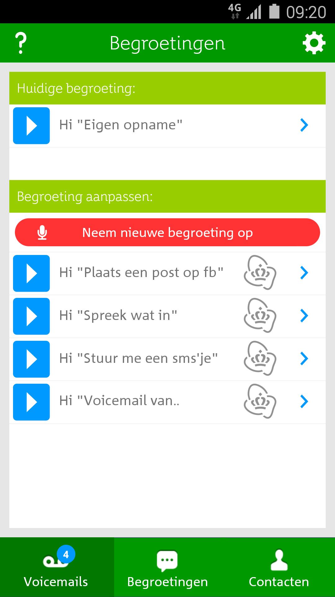 Voicemail App voor Hi klanten