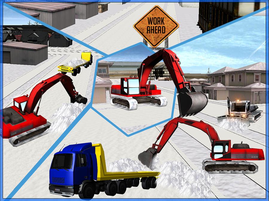 Snow Plow Excavator Sim 3D