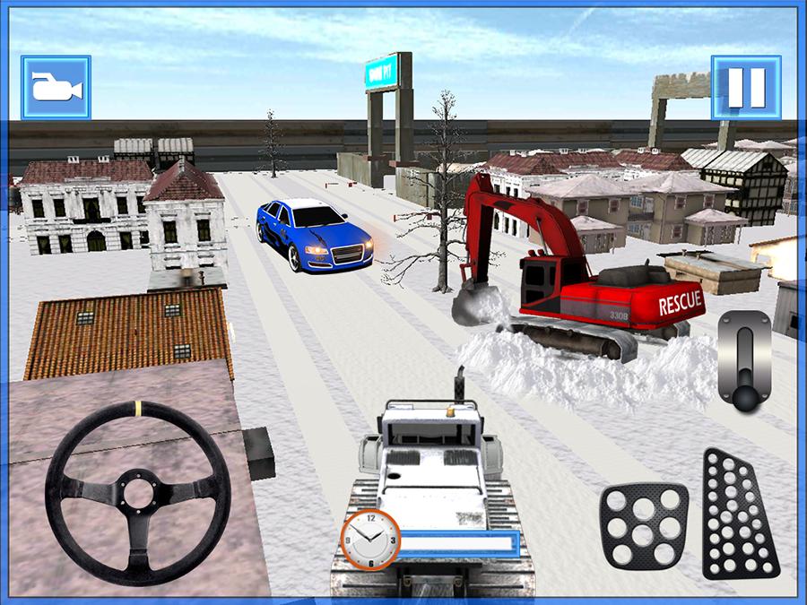 Snow Plow Excavator Sim 3D