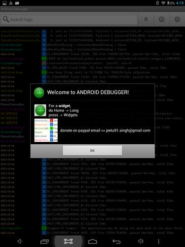 Debugger for Android Apps