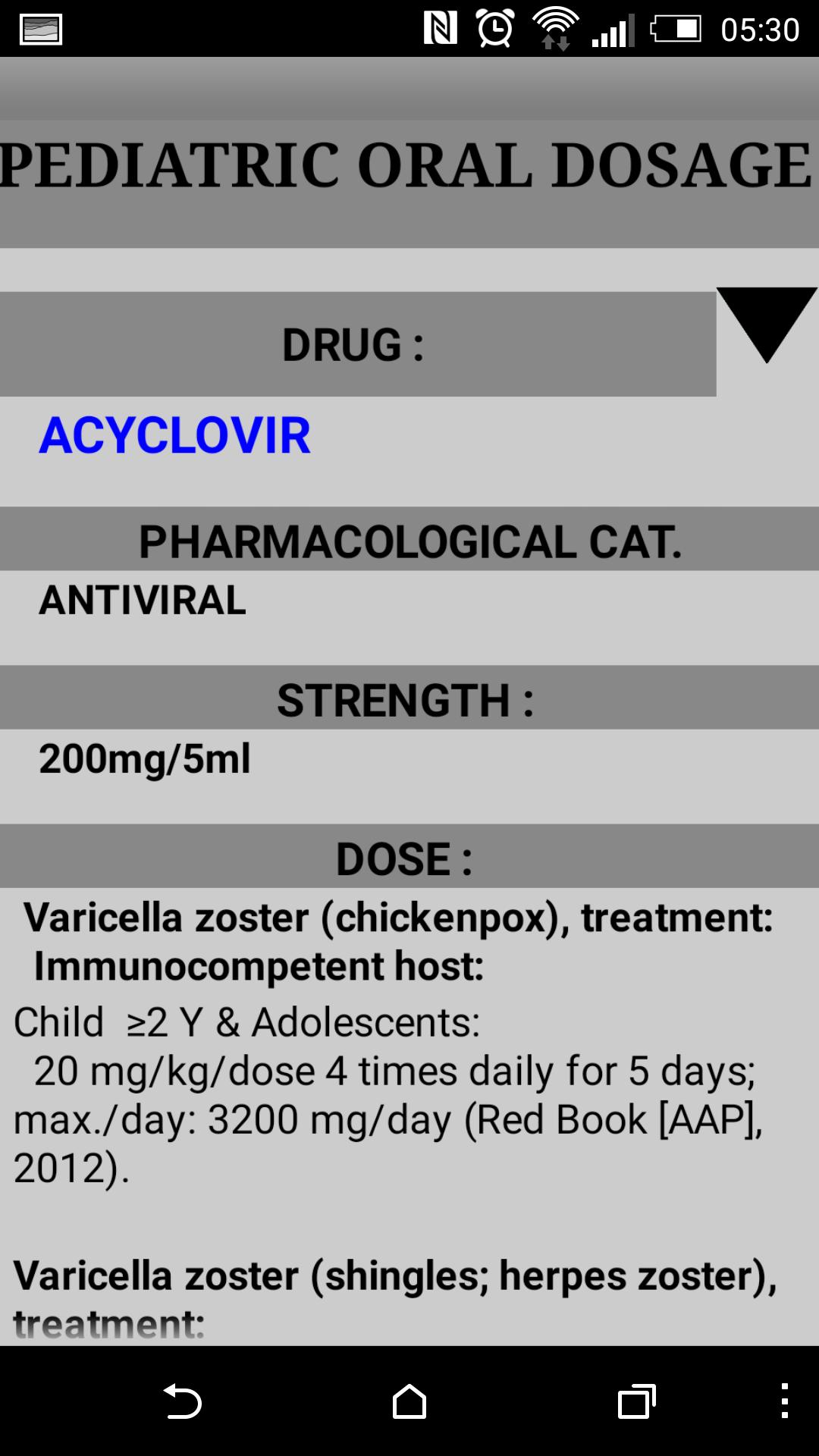 PEDIATRIC ORAL DOSAGE