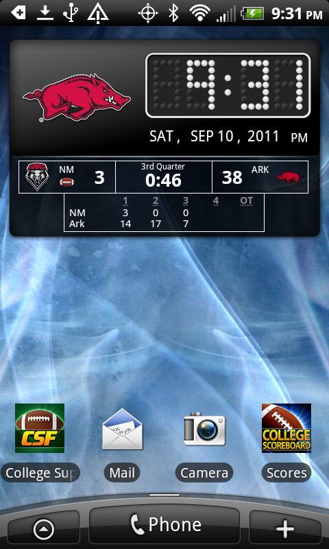 Arkansas Razorbacks Live Clock