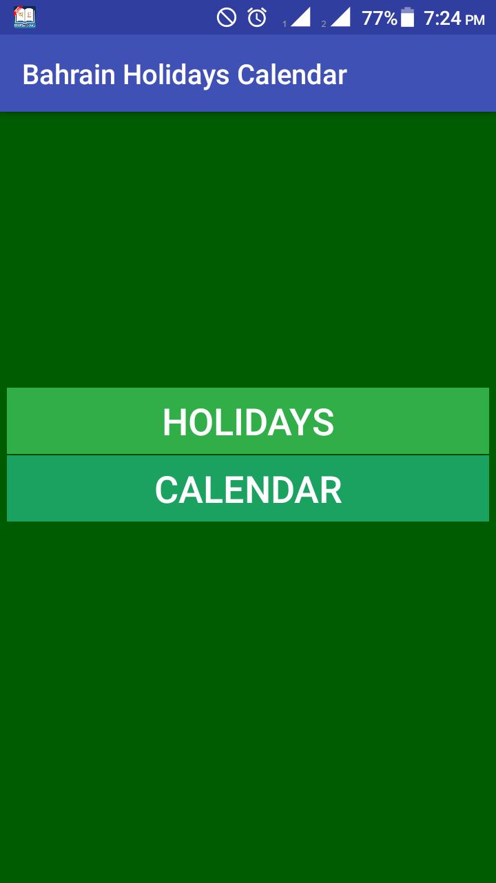 Bahrain Holidays Calendar