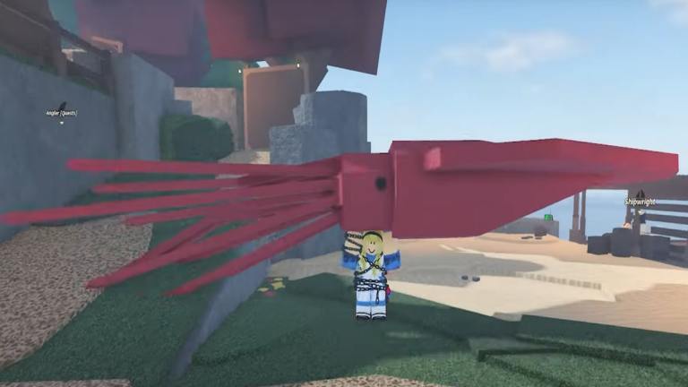 Cara menangkap cumi -cumi kolosal di roblox fisch