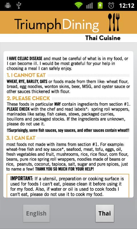 Gluten Free Thai