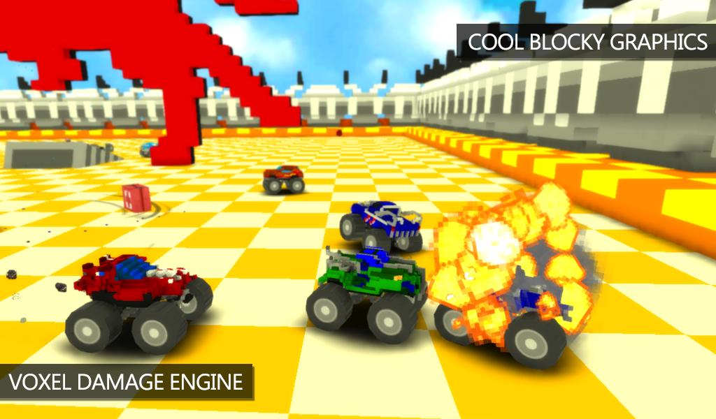 Blocky Monster Truck Demolitio