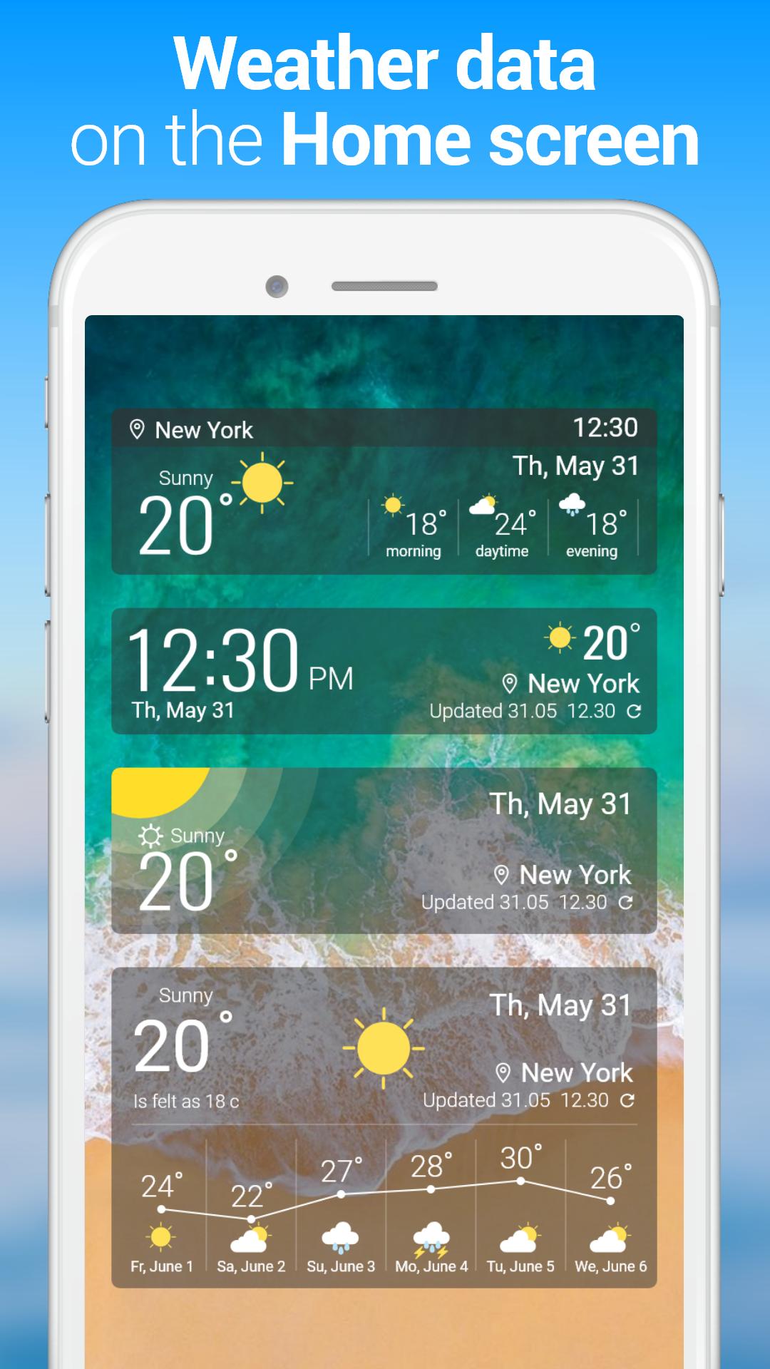 Weather forecast app - Widget & Clock
