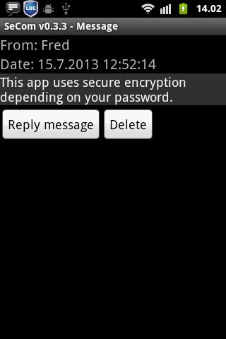 SeCom - encrypted messages