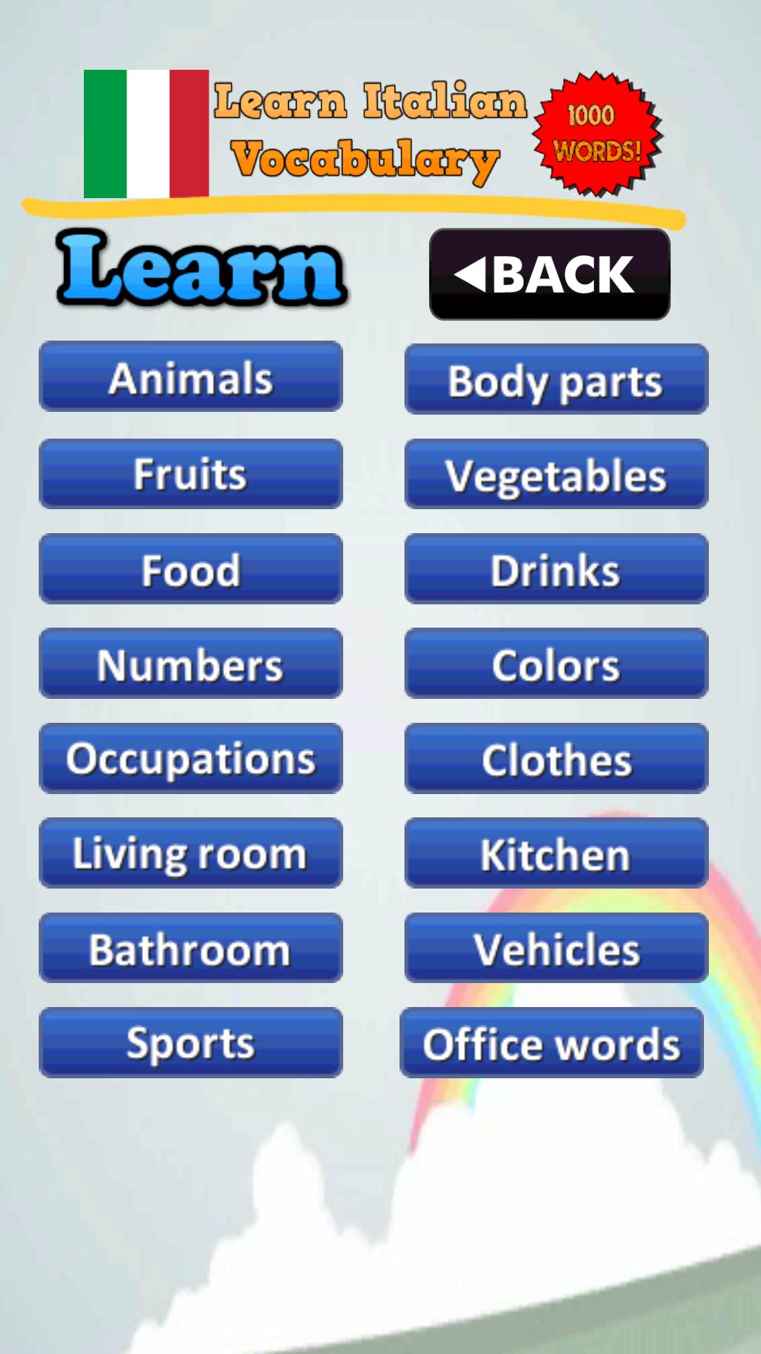 Learn Italian Vocabulary Words