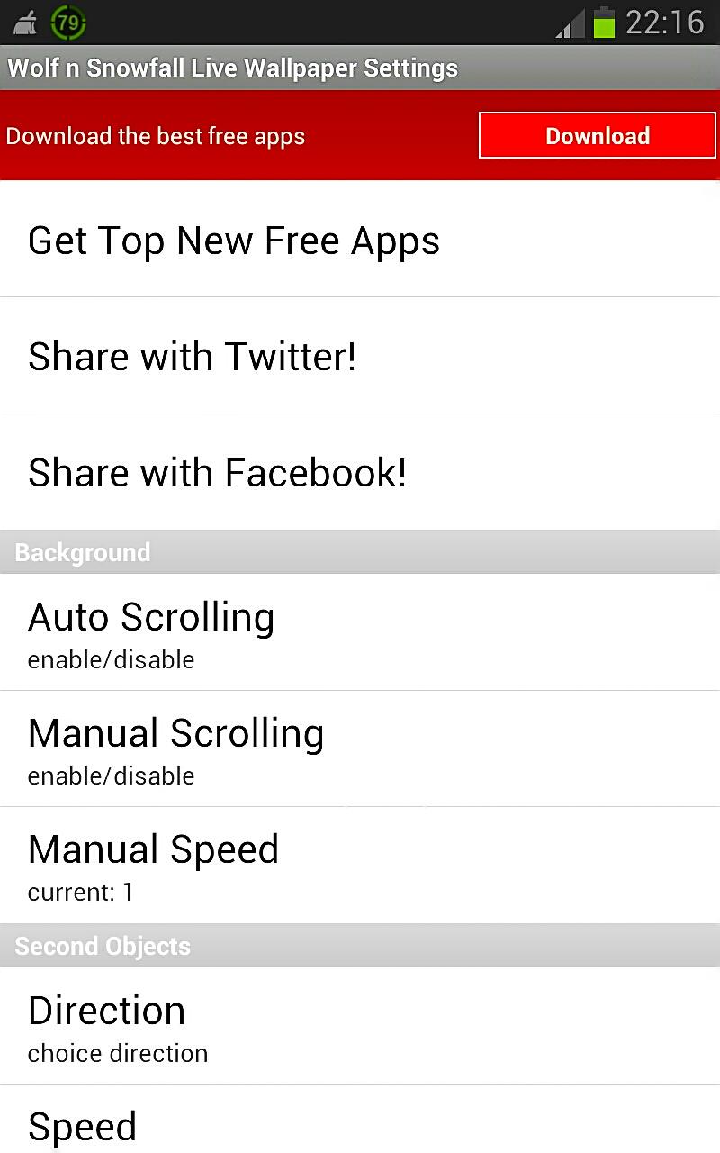 Wolf n Snowfall Live Wallpaper