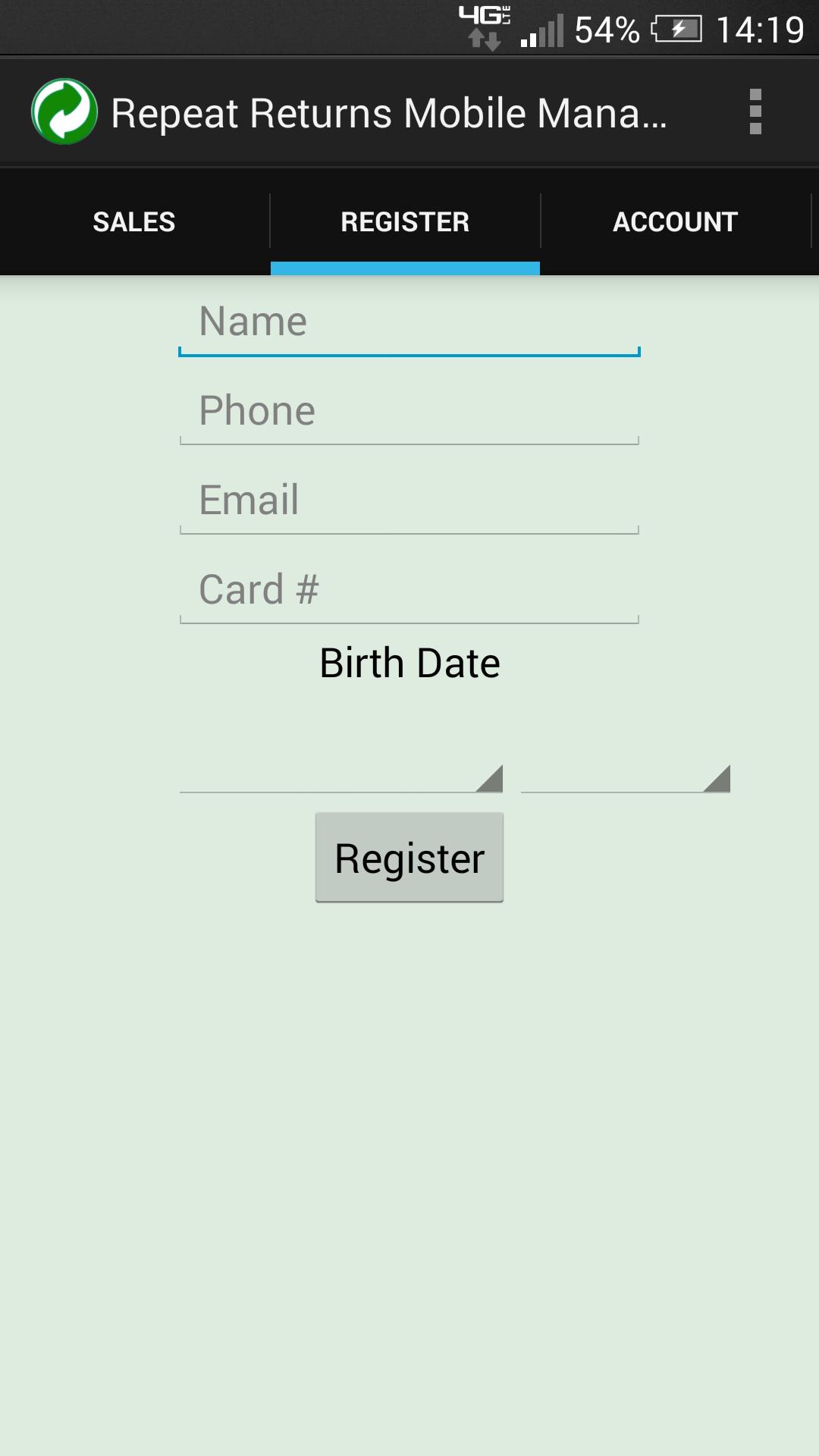Repeat Returns Mobile Manager
