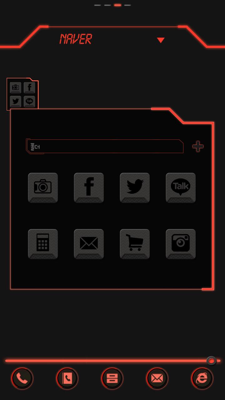 Neon(Red) dodol launcher theme