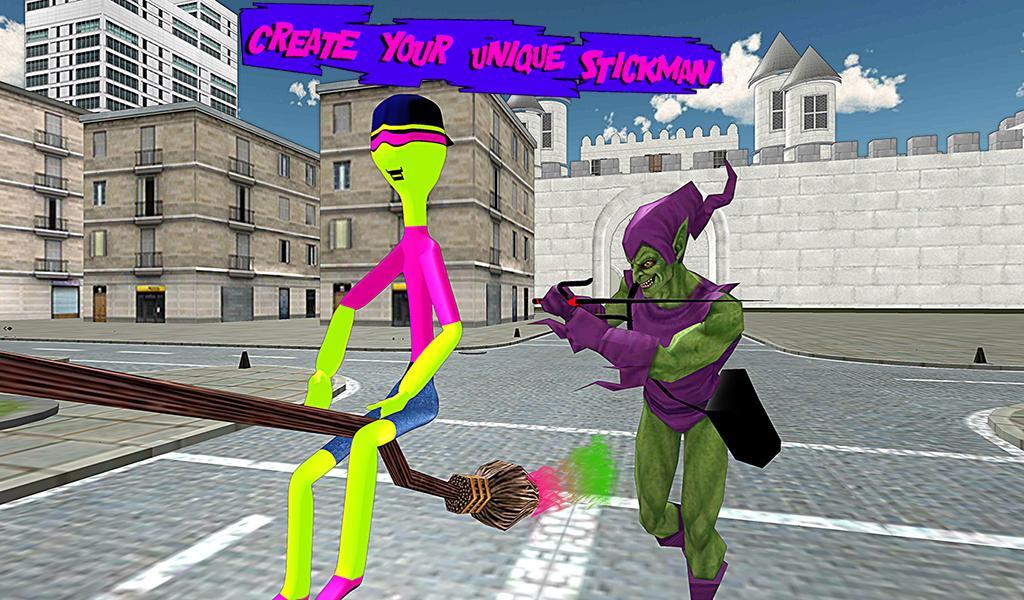 Flying Stick Man Hero:Monster Magic Fight Mystery