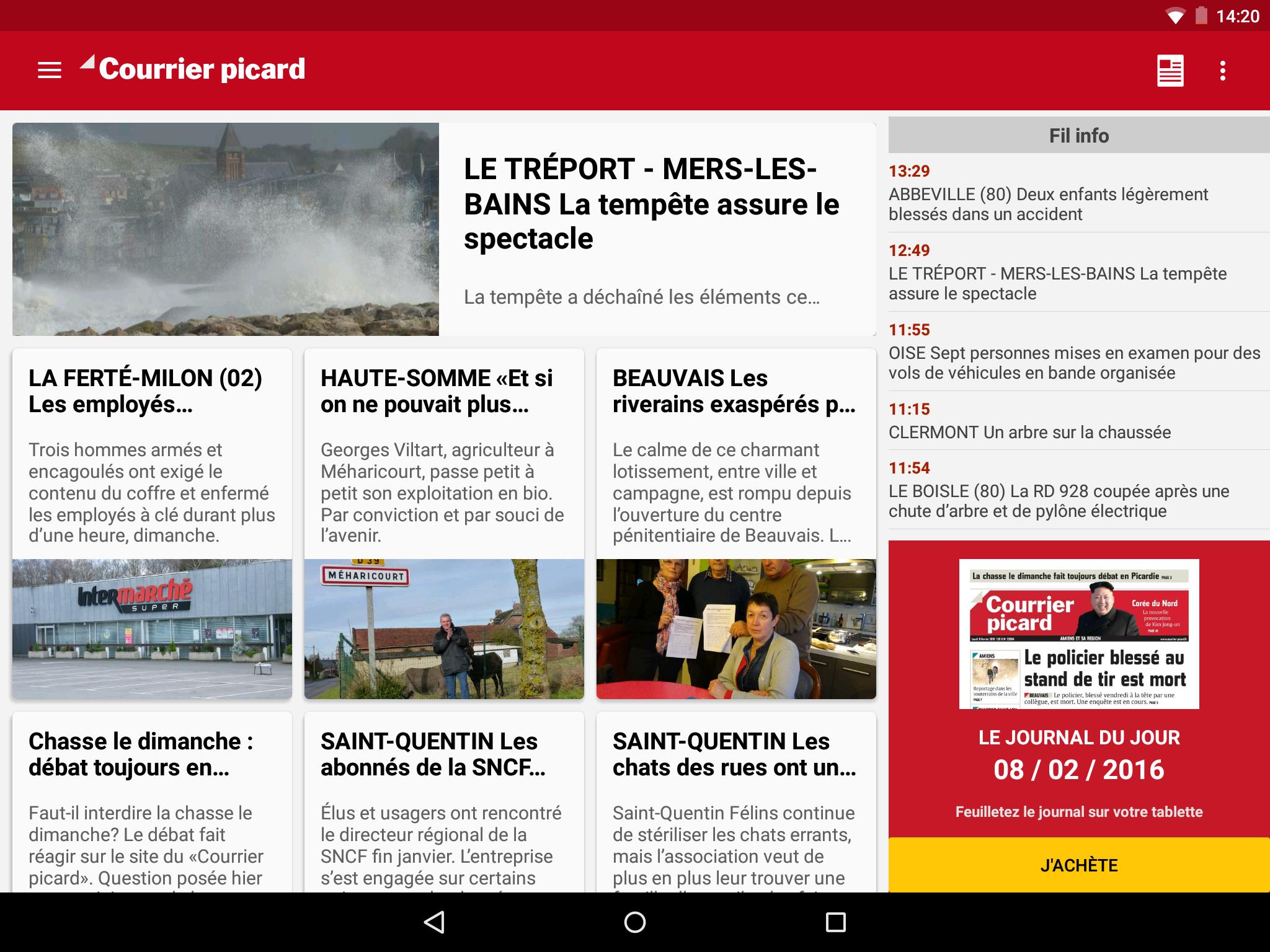 Courrier Picard pour Tablette