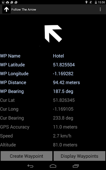 Arrow GPS Navigation Waypoints