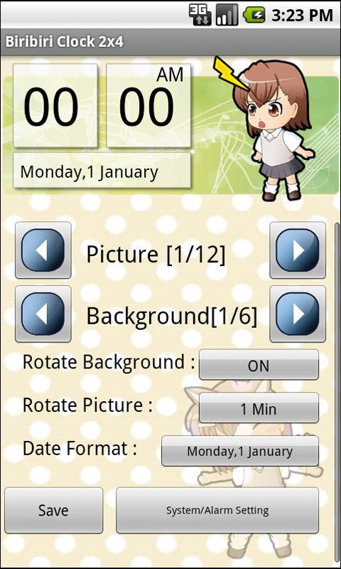 Chibi Biribiri Clock Widget