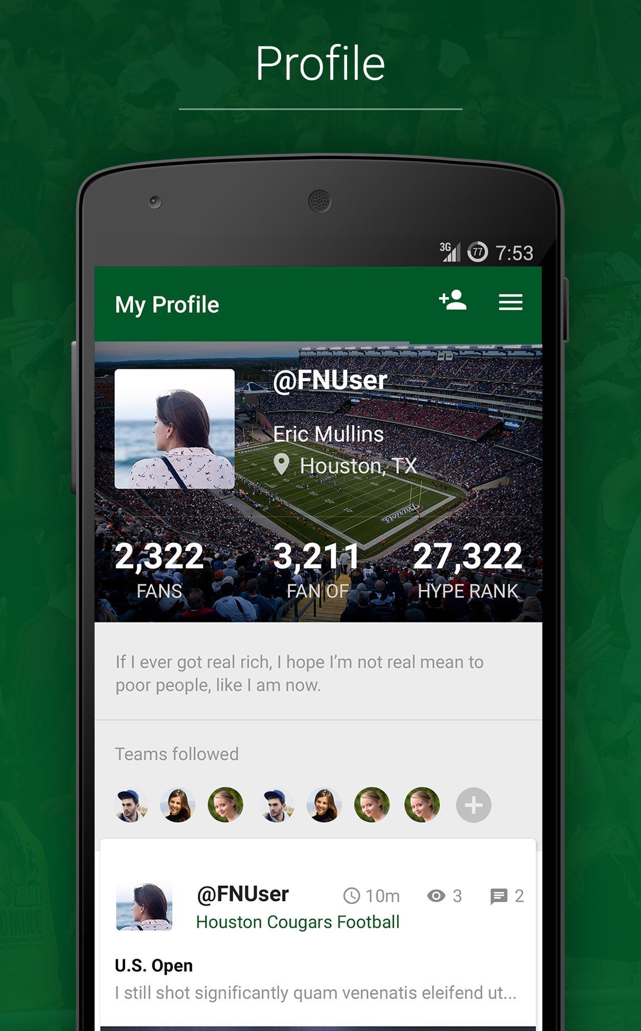 FanReact-Sport Fans Social App