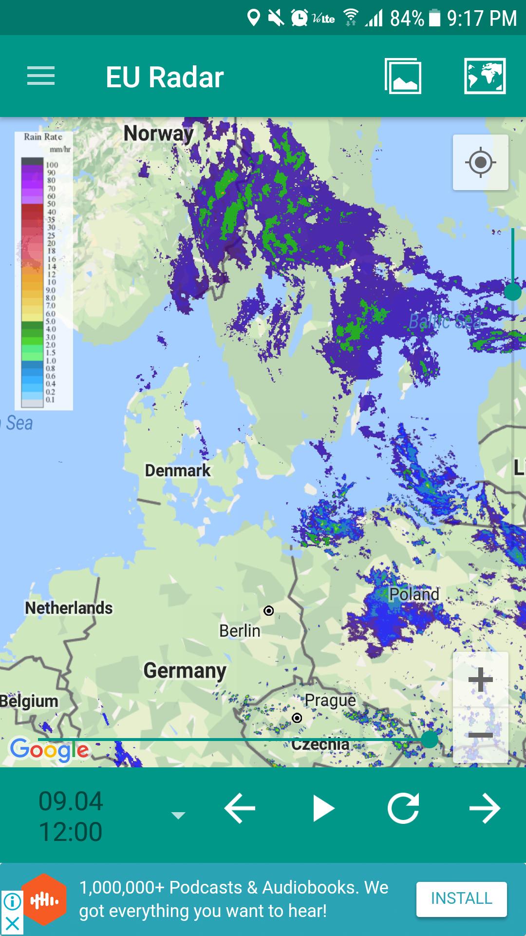 European Rain Radar(Weather Forcast)