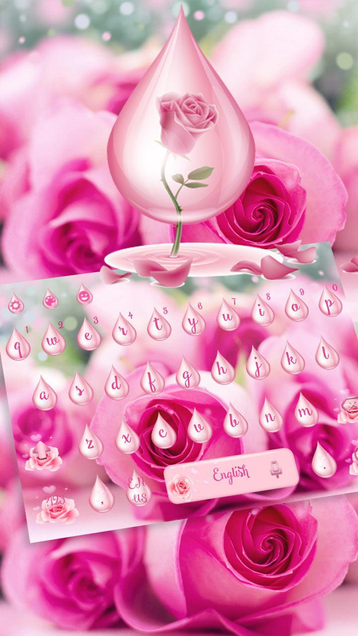 Pink Rose Water Keyboard Theme