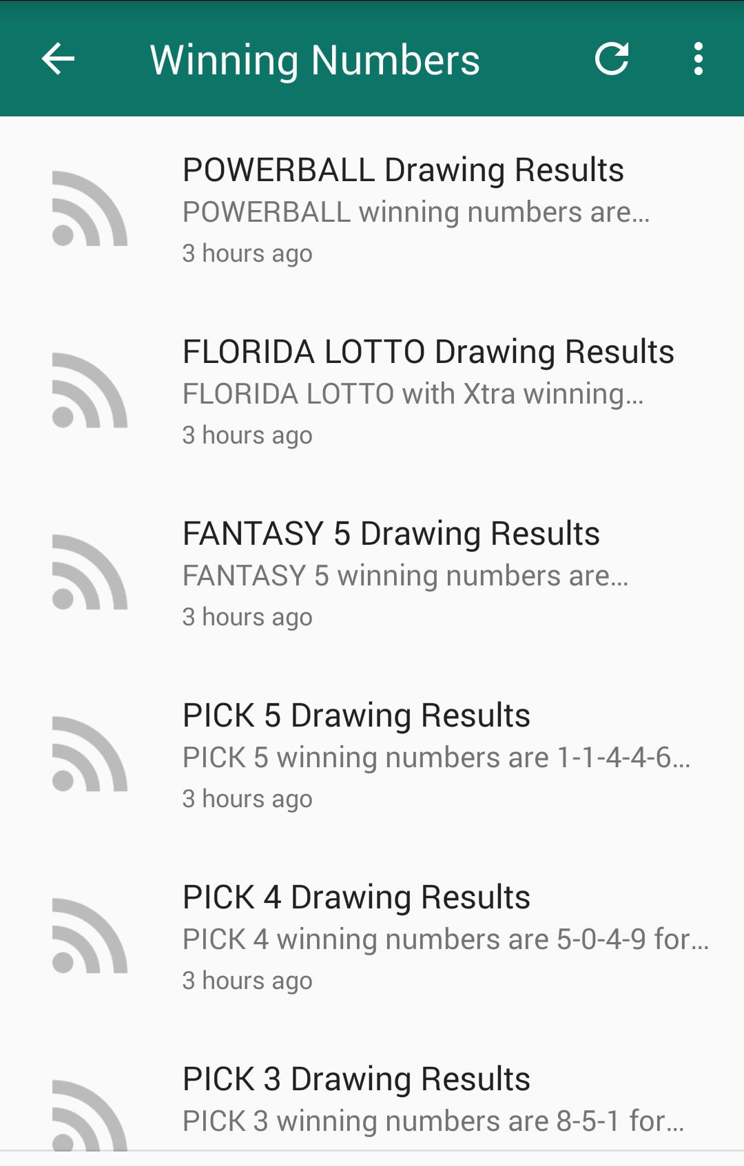 Lottery Results: Florida
