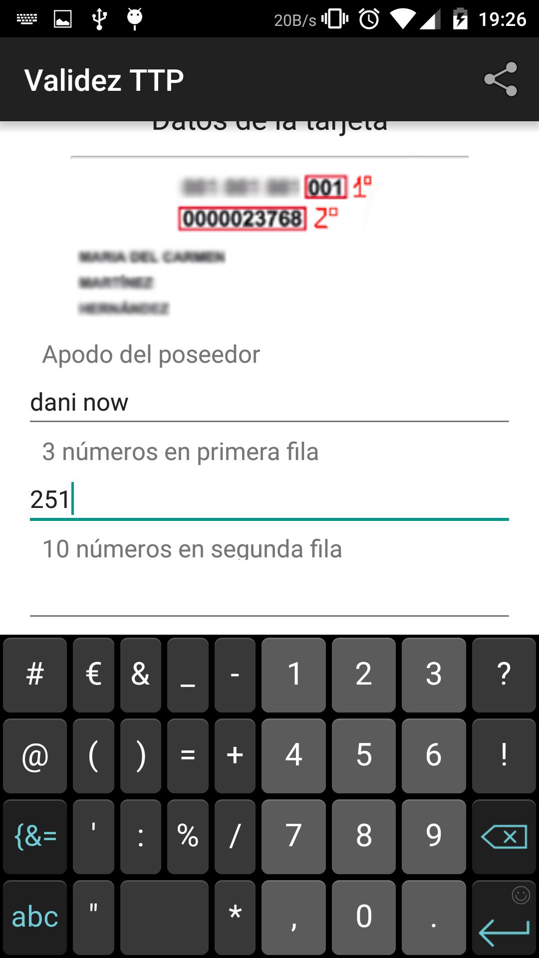 Validez Tarjeta Madrid