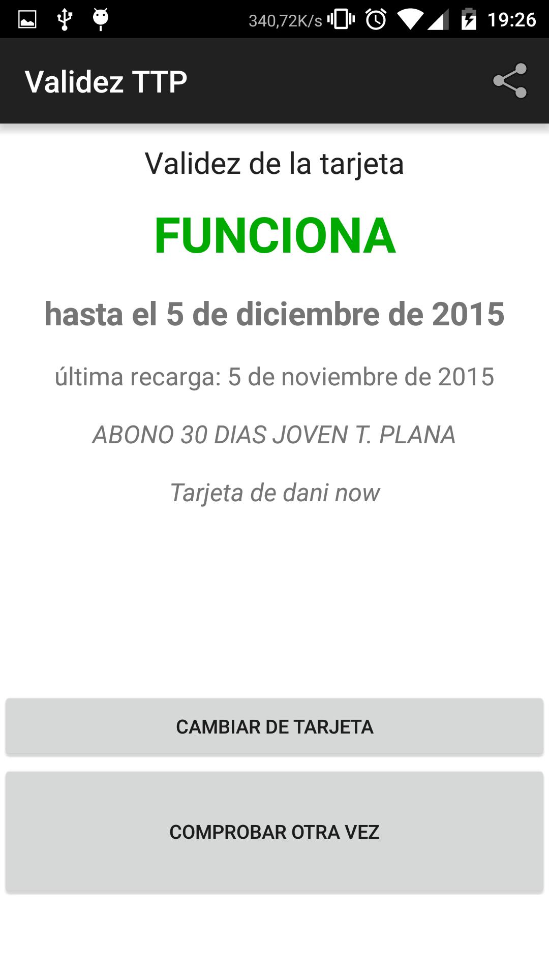 Validez Tarjeta Madrid