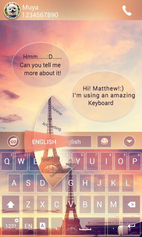 In paris GO Keyboard Theme