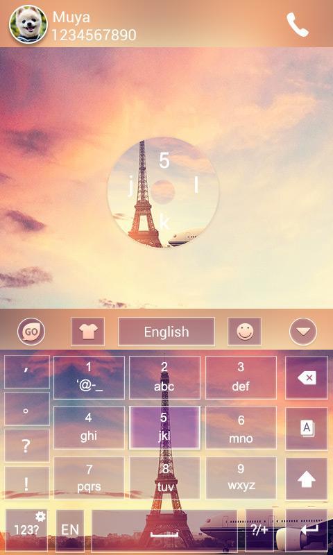 In paris GO Keyboard Theme