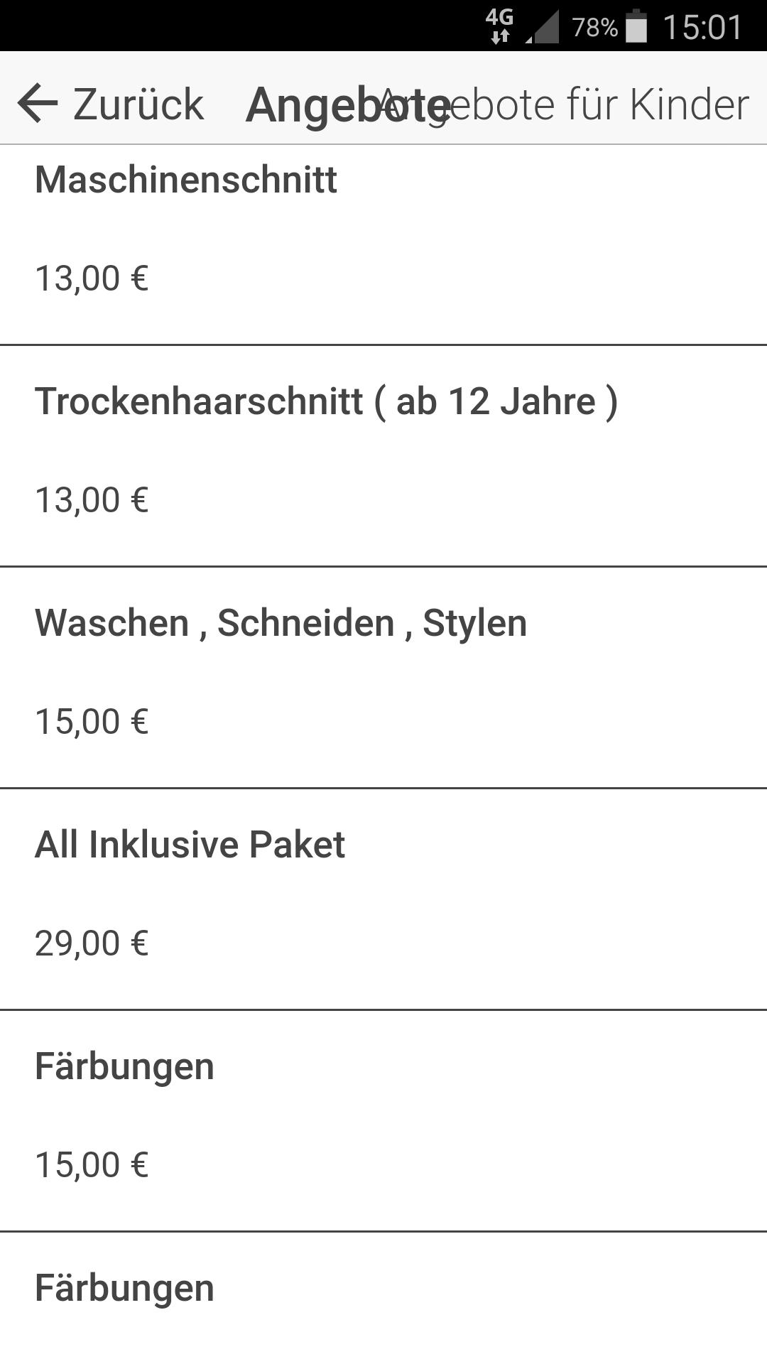 Demo Friseur Studio mit Termin