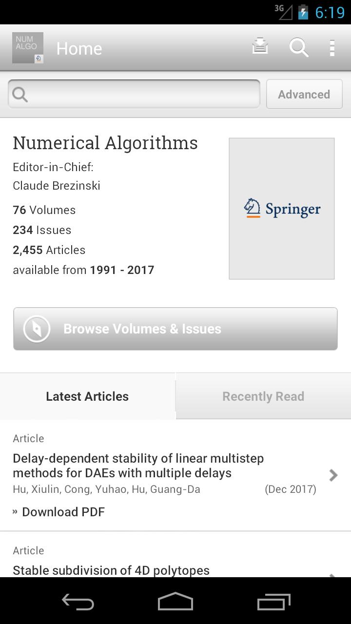 Numerical Algorithms