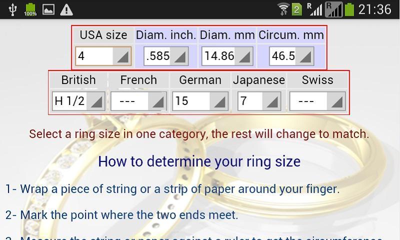 Women Ring Sizes