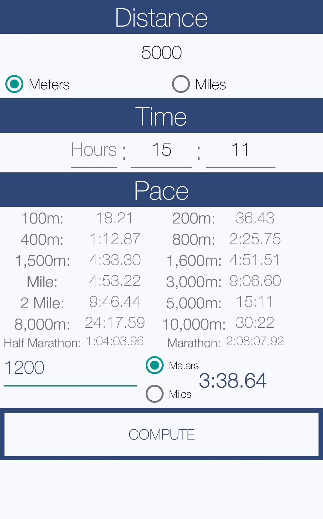 Track Pace Calculator