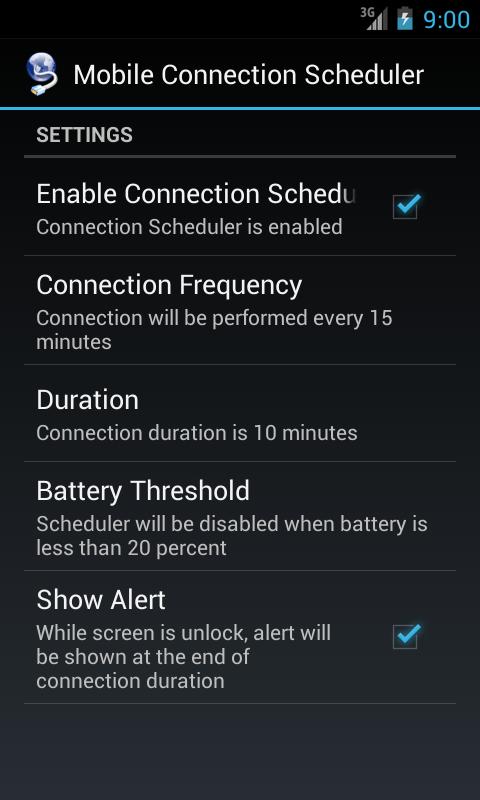 Mobile Connection Scheduler