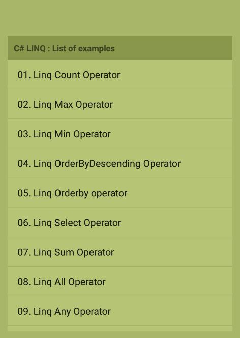 Tutorials For C# LINQ