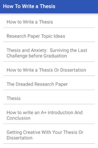 How To Write a Thesis